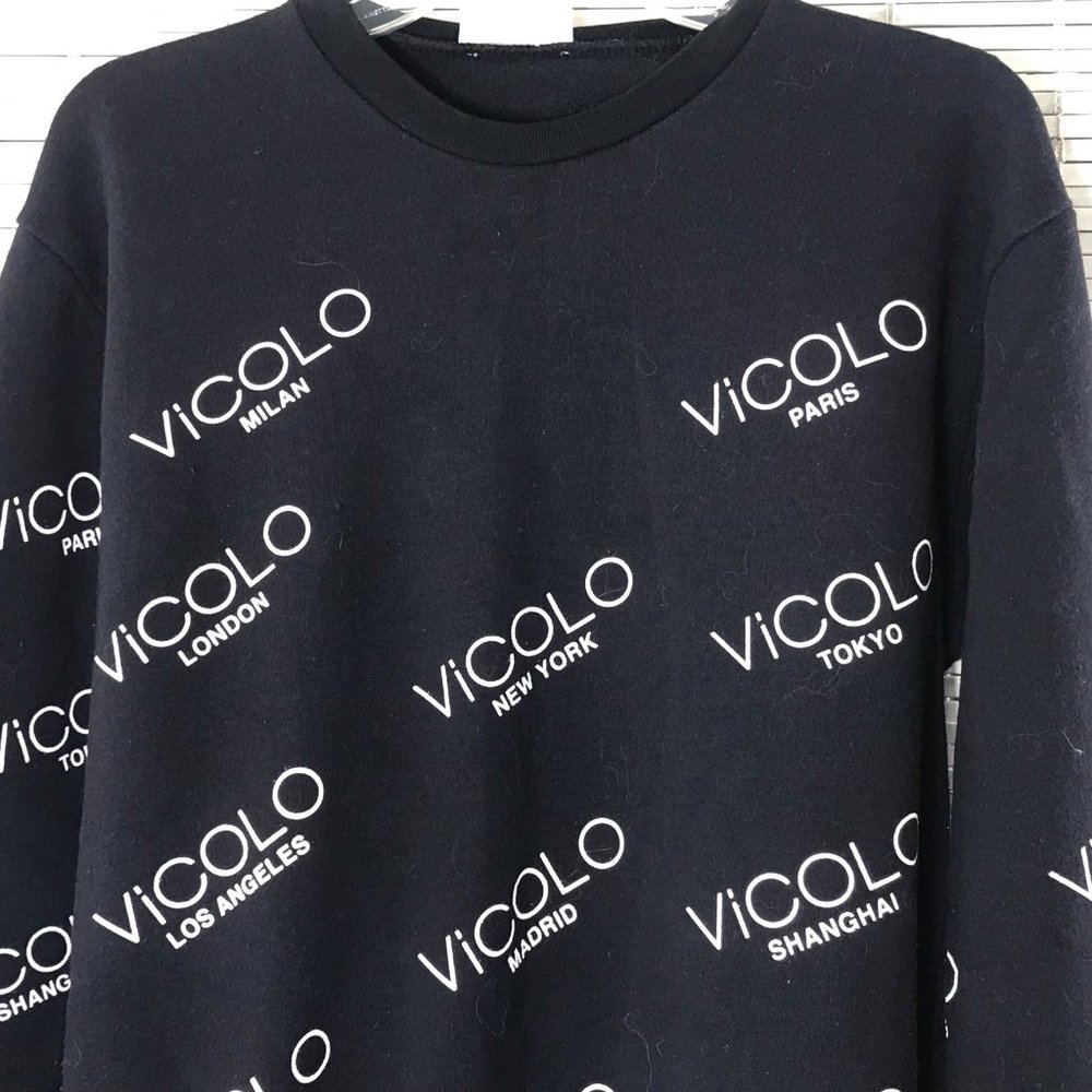 VICOLO Haute Couture Cities Activewear Sweatshirt Made in Italy. Unique Fun Top